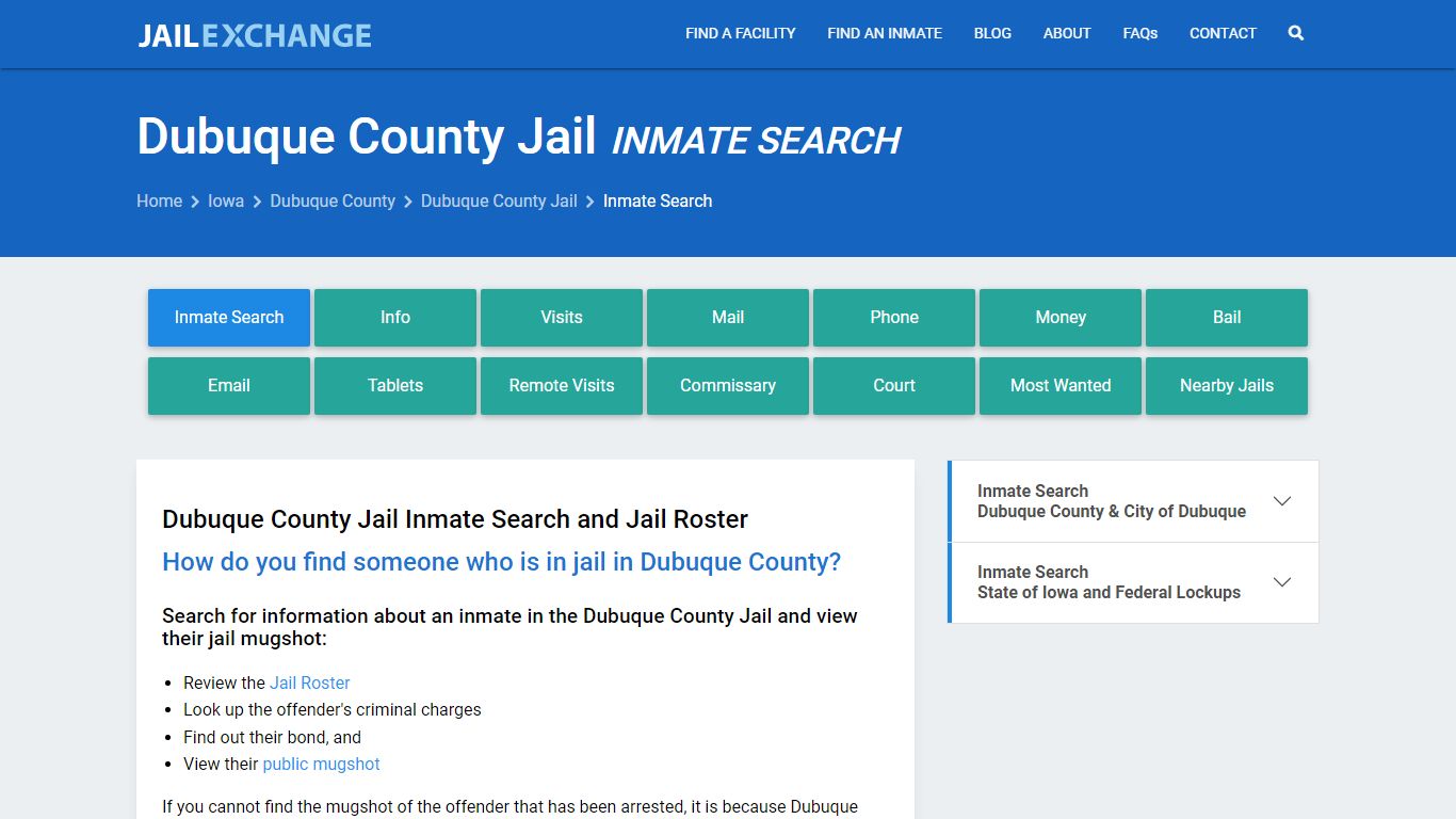 Inmate Search: Roster & Mugshots - Dubuque County Jail, IA